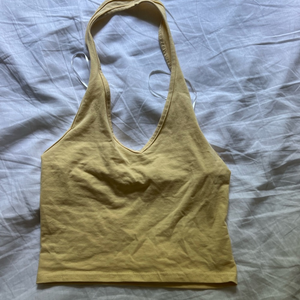 Y2K 2000s HALTER TANK TOP YELLOW